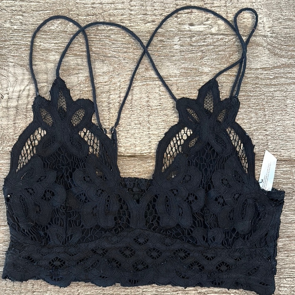 FREE PEOPLE Adele Black Lace Bralette